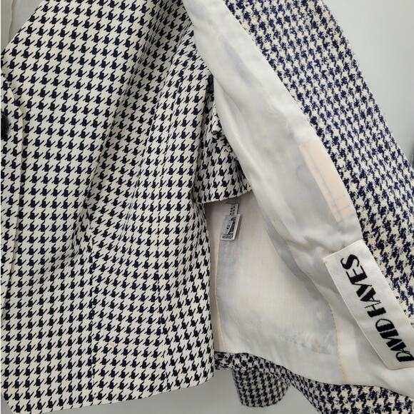 David Hayes‎ Vintage 60s Houndstooth 4 Piece Pleated Maxi Skirt set Outfit Suit - Picture 11 of 16